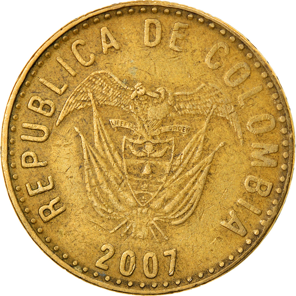 Moneta, Colombia, 100 Pesos, 2007, BB, Alluminio-bronzo, KM:285.2