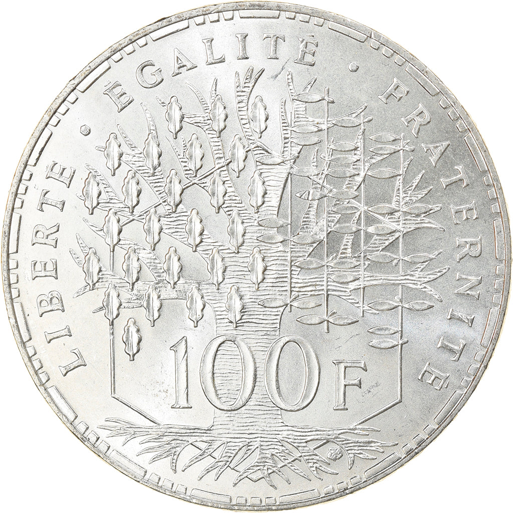 Moneta, Francja, Panthéon, 100 Francs, 1983, Paris, MS(63), Srebro, KM:951.1
