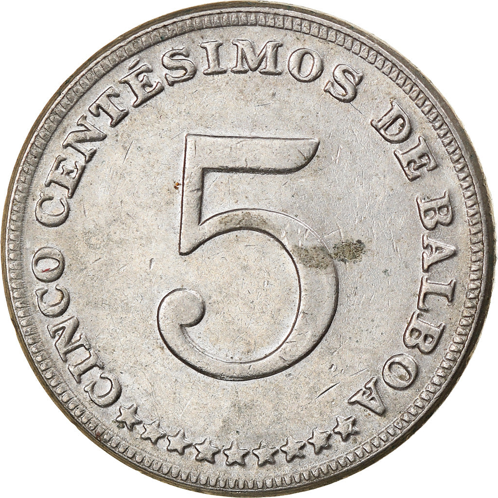 Moneta, Panama, 5 Centesimos, 1970, EF(40-45), Miedź-Nikiel, KM:23.2