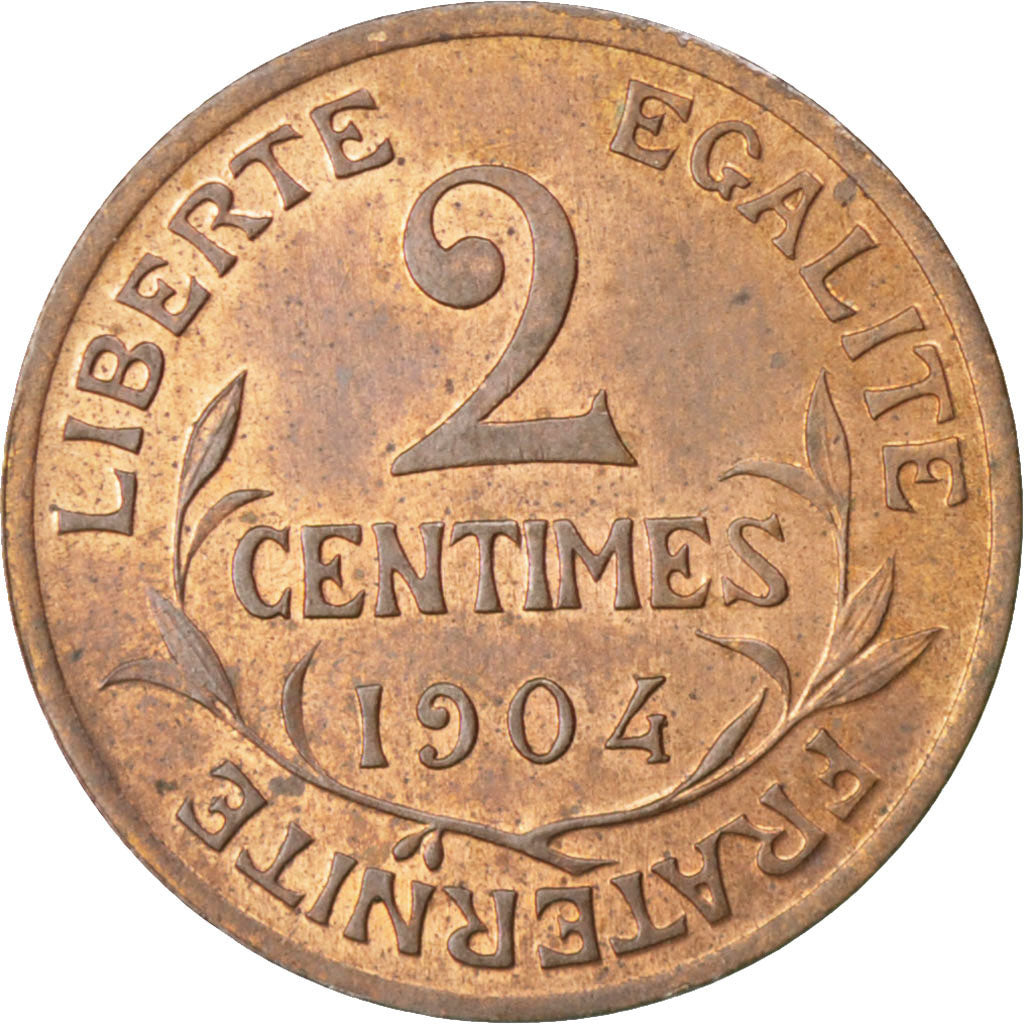 Coin, France, Dupuis, 2 Centimes, 1904, AU(55-58), Bronze, KM:841, Gadoury:107