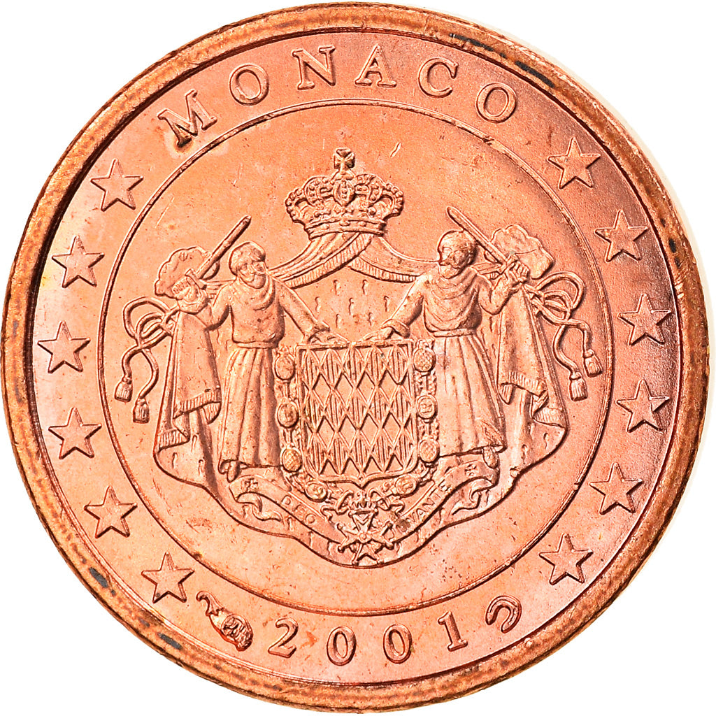 Monaco, Euro Cent, 2001, Paris, SPL, Copper Plated Steel, KM:167