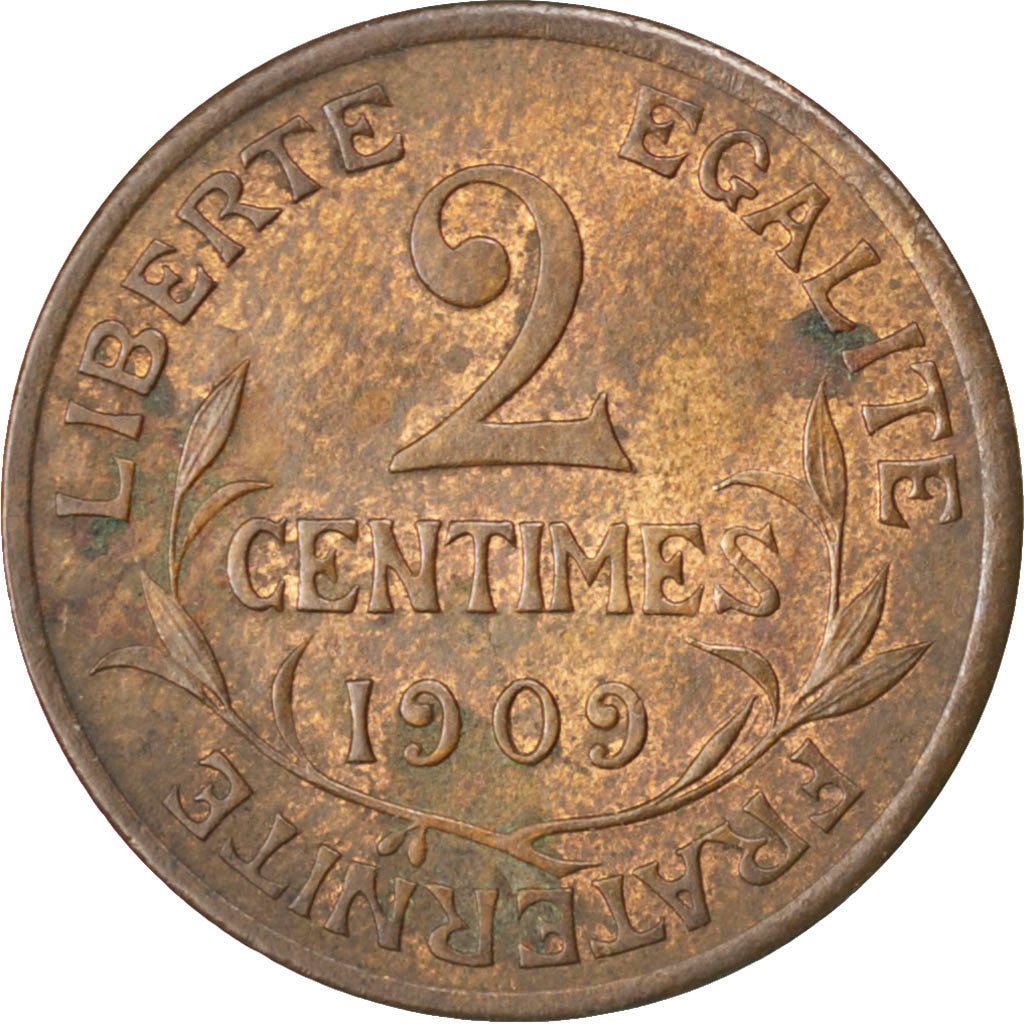 Monnaie, France, Dupuis, 2 Centimes, 1909, TTB+, Bronze, KM:841, Gadoury:107