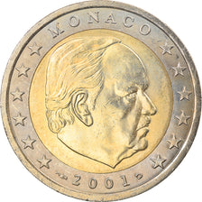 Monaco, 2 Euro, 2001, Paris, MS(63), Bimetaliczny, KM:186