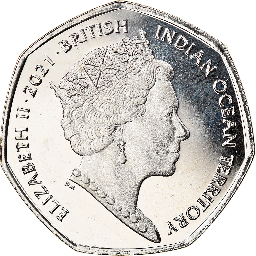 Monnaie, Océan Indien Britannique, Poisson-clown, 50 Pence, 2021, FDC