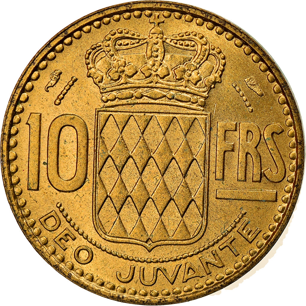 Moneta, Monaco, Rainier III, 10 Francs, 1951, SPL-, Alluminio-bronzo, KM:130