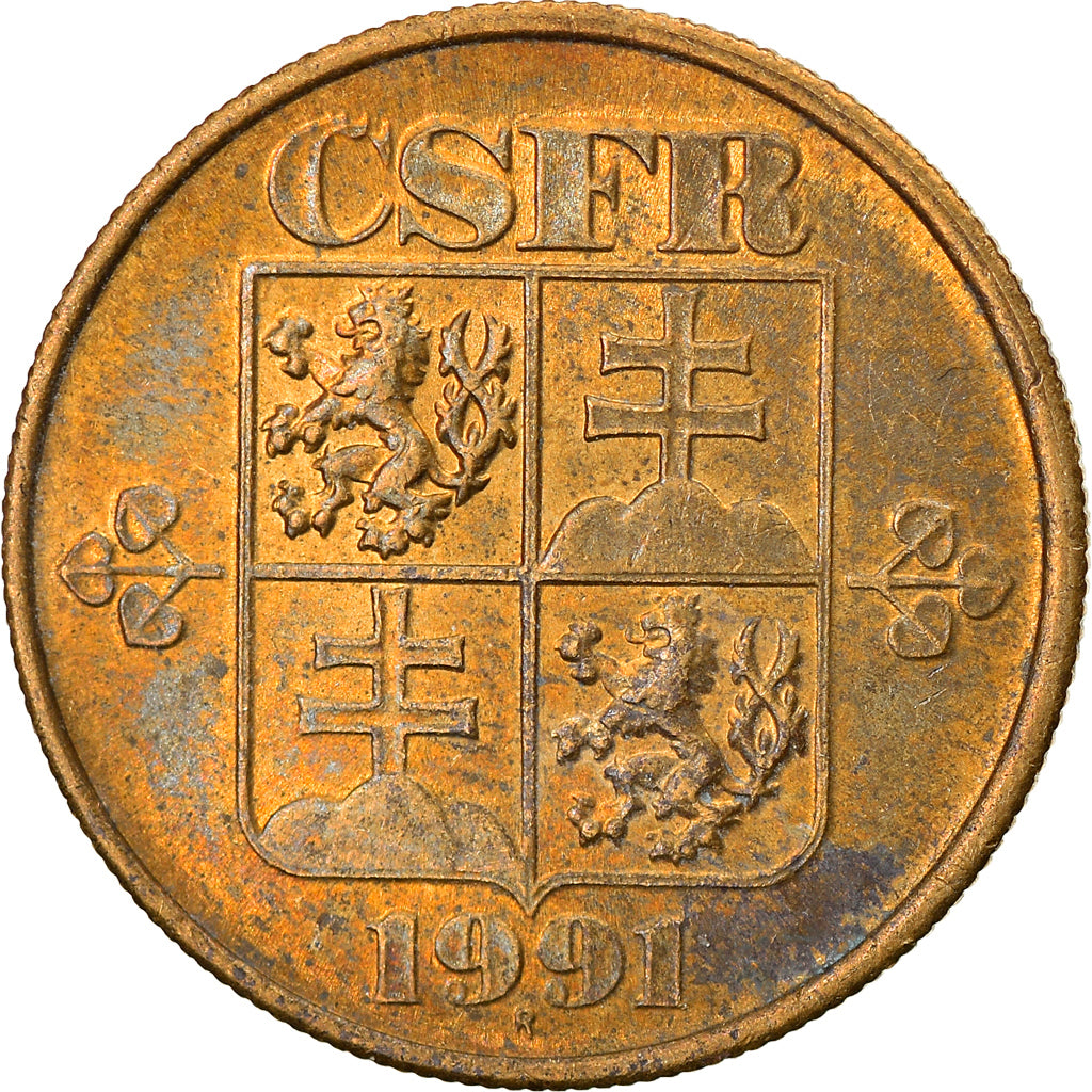 Moneta, Czechosłowacja, 20 Haleru, 1991, EF(40-45), Aluminium-Brąz, KM:143