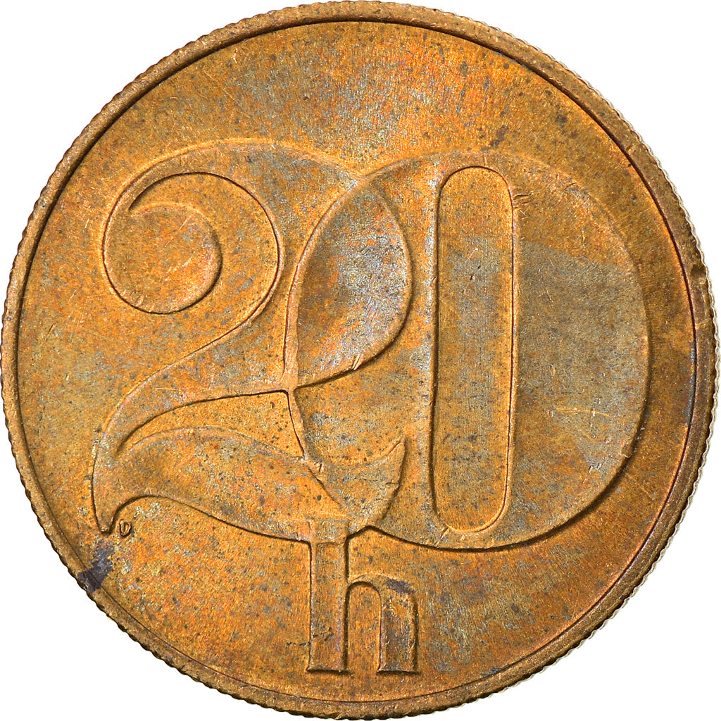 Moneta, Czechosłowacja, 20 Haleru, 1991, EF(40-45), Aluminium-Brąz, KM:143