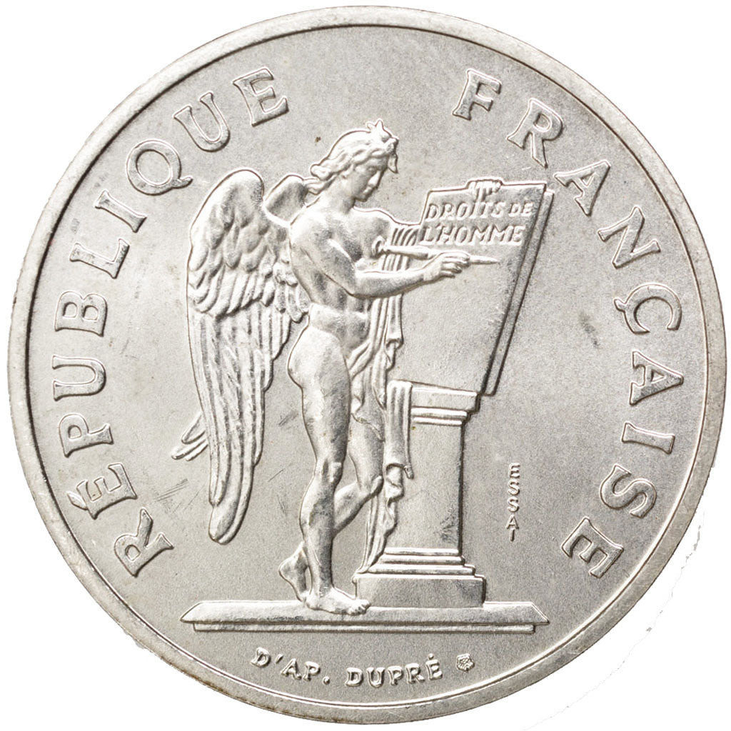 Moneta, Francja, 100 Francs, 1989, MS(60-62), Srebro, KM:E145, Gadoury:904