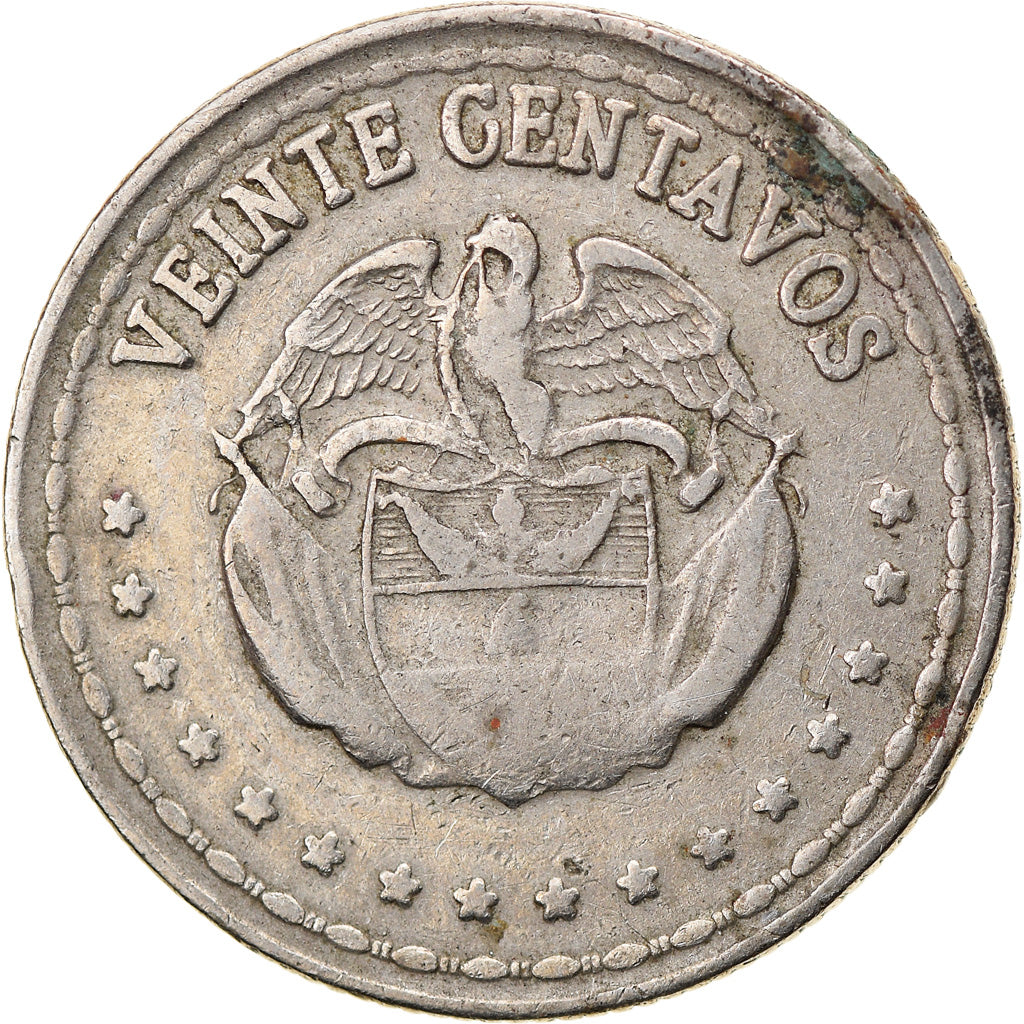 Coin, Colombia, 20 Centavos, 1964, EF(40-45), Copper-nickel, KM:215.2