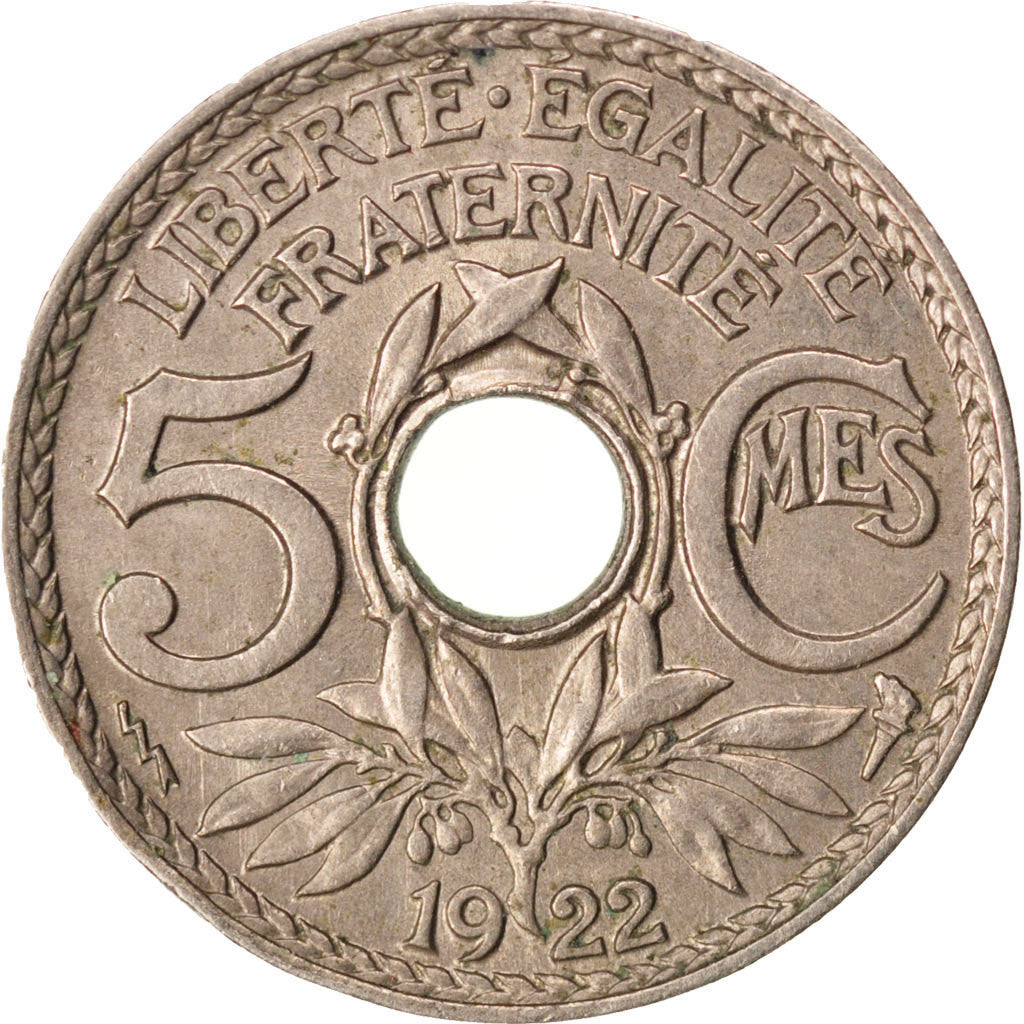 Coin, France, Lindauer, 5 Centimes, 1922, Poissy, AU(50-53), Copper-nickel