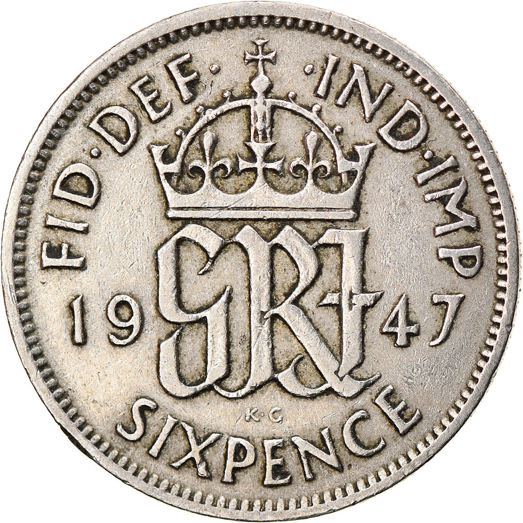 Moneta, Gran Bretagna, George VI, 6 Pence, 1947, BB, Rame-nichel, KM:862
