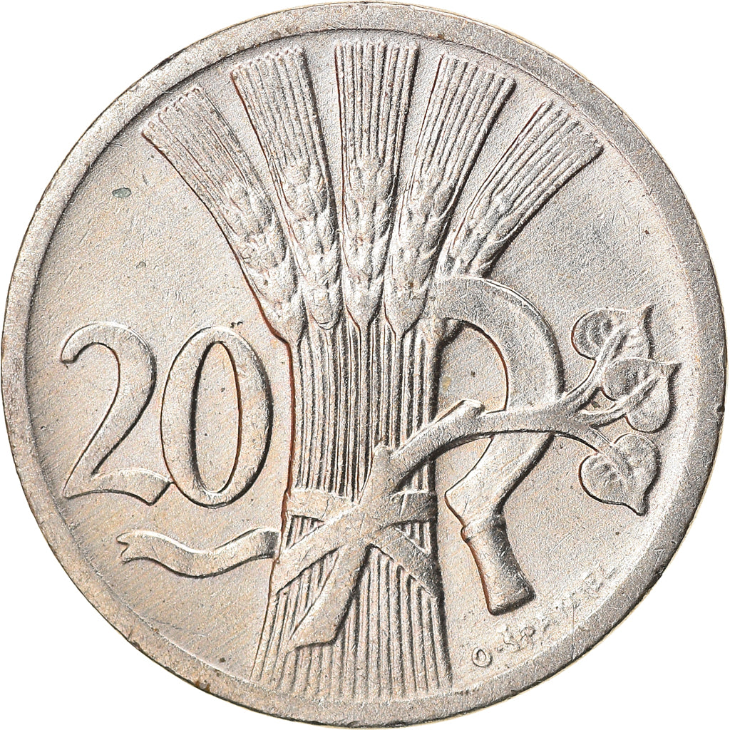 Moneda, Checoslovaquia, 20 Haleru, 1926, MBC, Cobre - níquel, KM:1