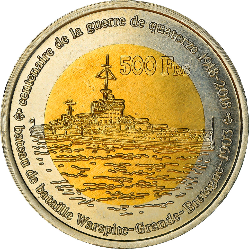 Moneta, Francia, 500 Francs, 2018, Ile Juan Da Nova, SPL, Bi-metallico