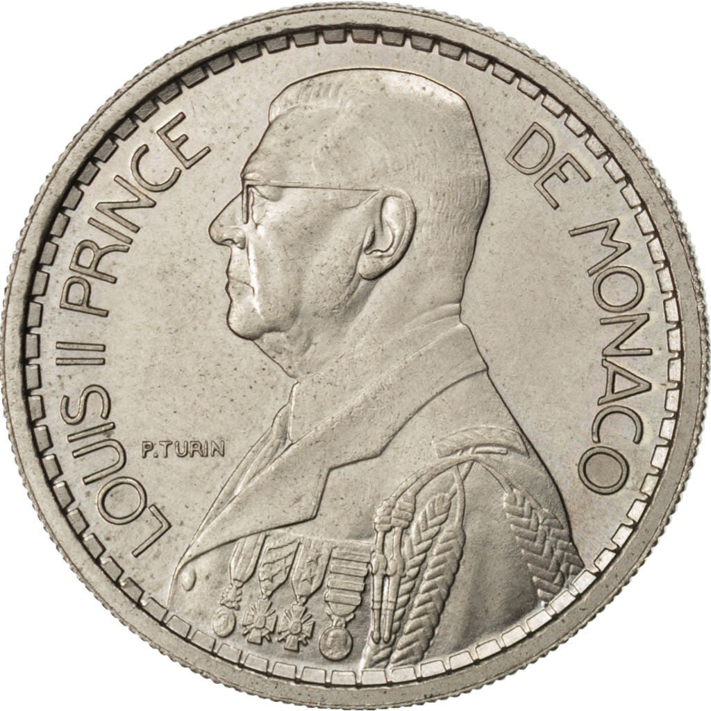 Coin, Monaco, 10 Francs, 1945, AU(55-58), Copper-nickel, KM:E18, Gadoury:136