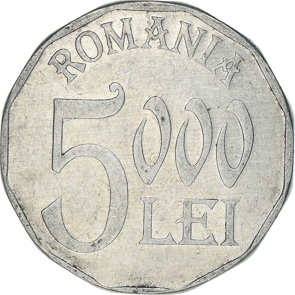 Moeda, Roménia, 5000 Lei, 2002, Bucharest, EF(40-45), Alumínio, KM:158