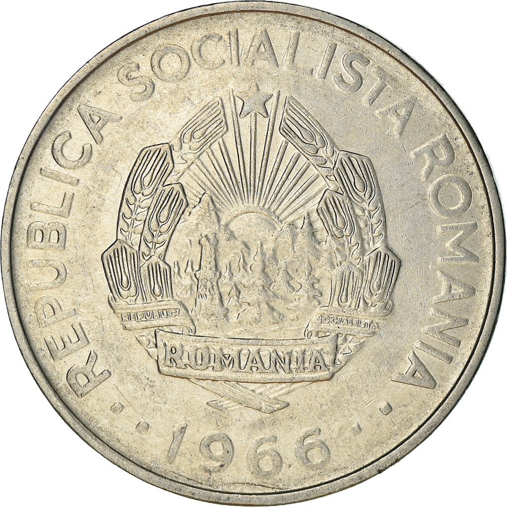 Coin, Romania, 3 Lei, 1966, EF(40-45), Nickel Clad Steel, KM:96
