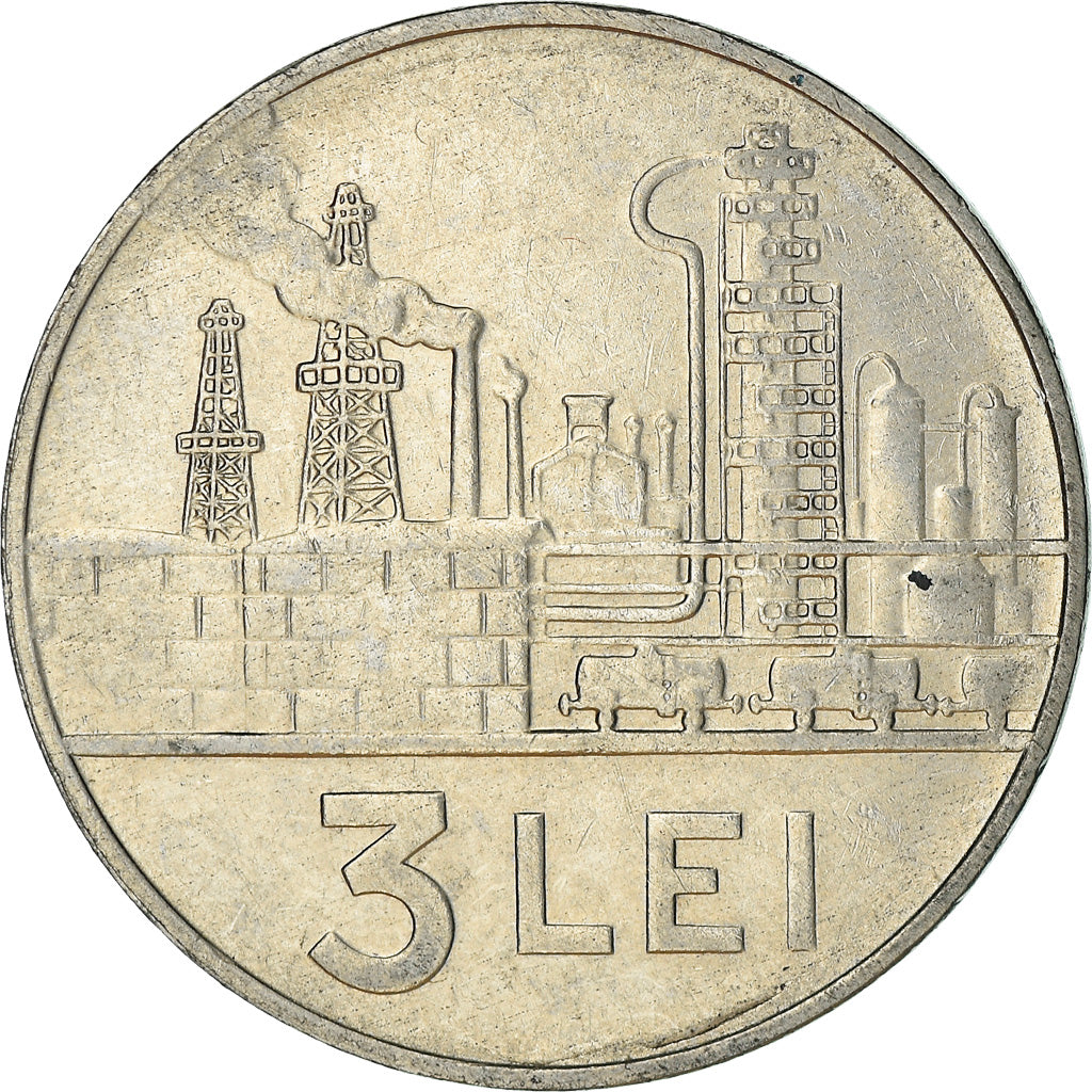 Coin, Romania, 3 Lei, 1966, EF(40-45), Nickel Clad Steel, KM:96