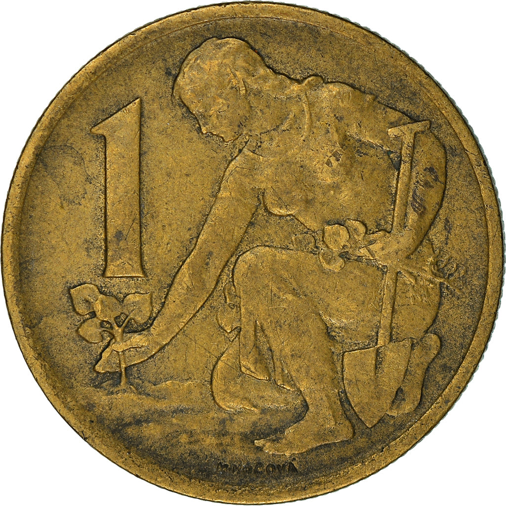 Moneda, Checoslovaquia, Koruna, 1976, MBC, Aluminio - bronce, KM:50