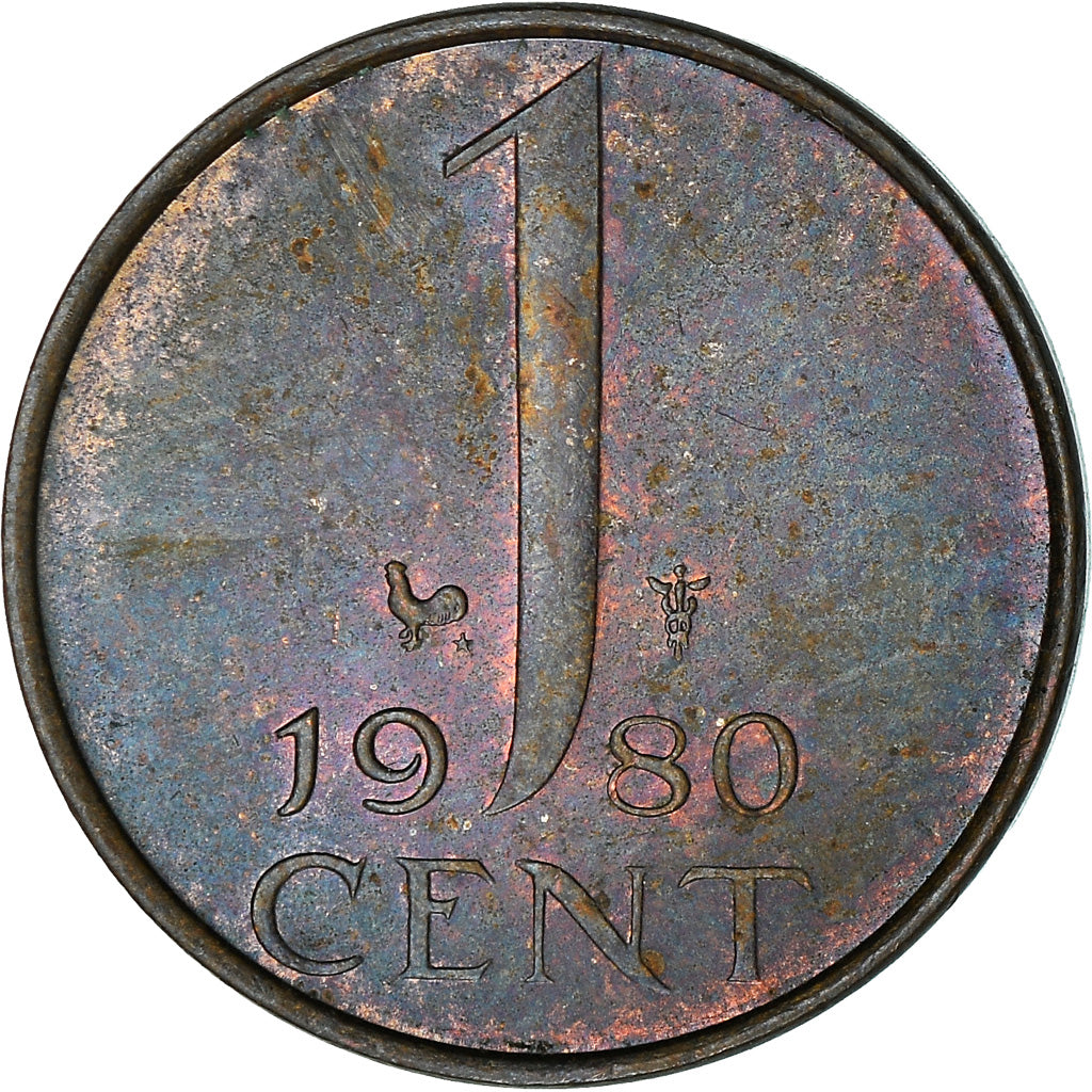 Moneta, Holandia, Juliana, Cent, 1980, EF(40-45), Bronze, KM:180