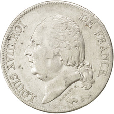 Moneta, Francia, Louis XVIII, Louis XVIII, 5 Francs, 1824, Marseille, MB+