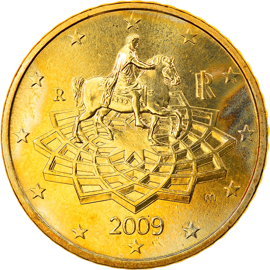 Italien, 50 Euro Cent, 2009, Rome, UNZ, Messing, KM:249