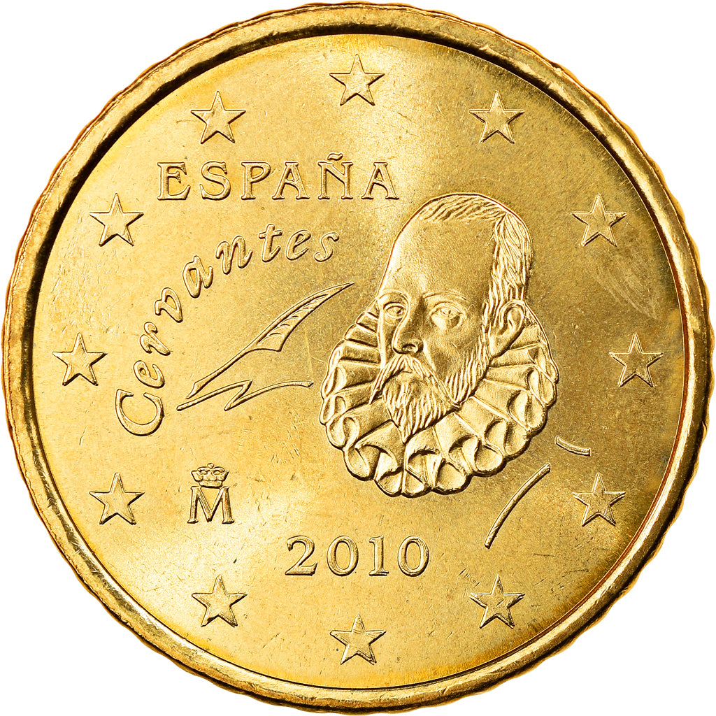 Spain, 50 Euro Cent, 2010, Madrid, MS(63), Brass, KM:1149