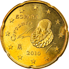 Spain, 20 Euro Cent, 2010, Madrid, MS(63), Brass, KM:1148
