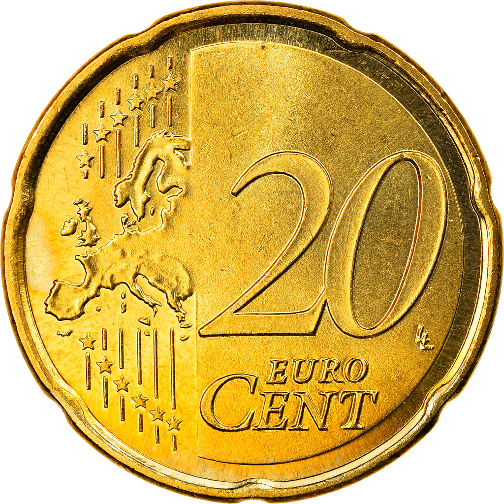 Spain, 20 Euro Cent, 2010, Madrid, MS(63), Brass, KM:1148