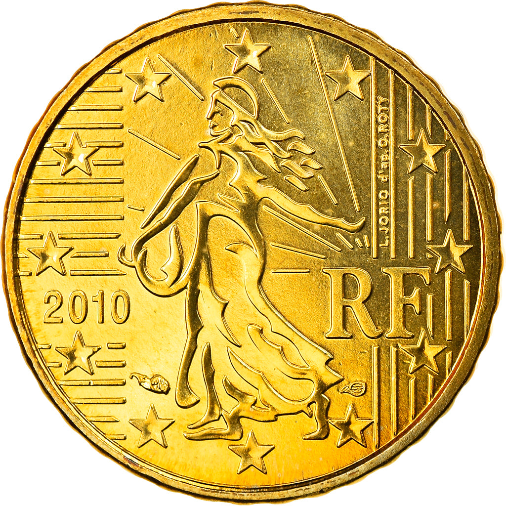 Frankrijk, 10 Euro Cent, 2010, Paris, BU, FDC, Tin, KM:1410