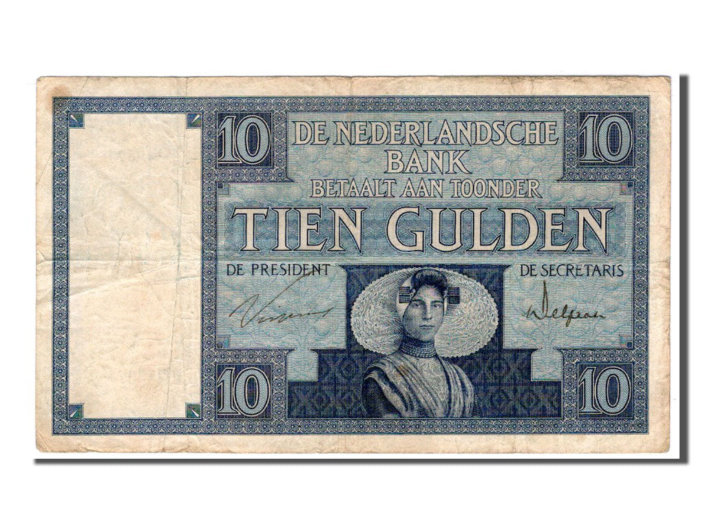 Banconote, Paesi Bassi, 10 Gulden, 1924, MB