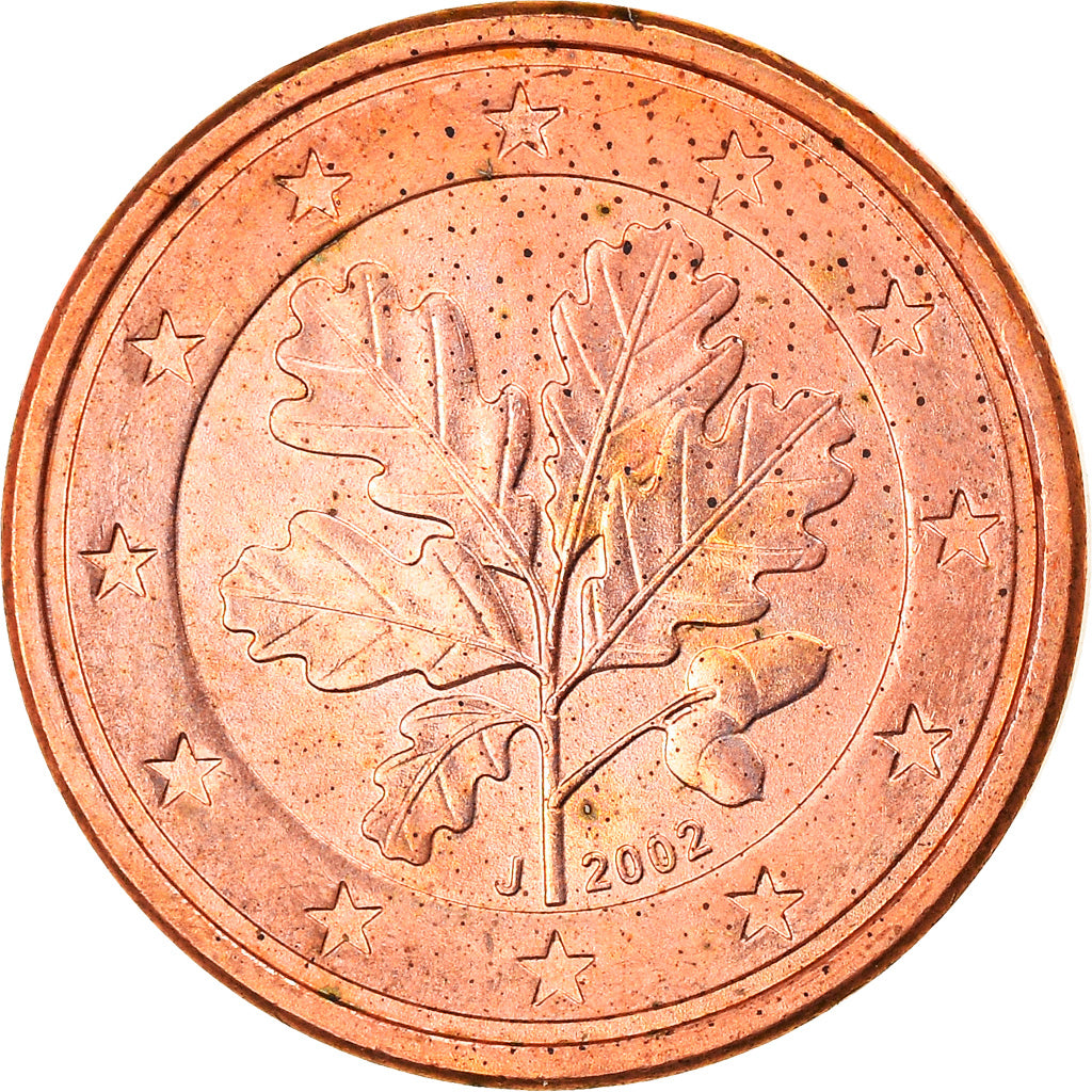 GERMANY - FEDERAL REPUBLIC, Euro Cent, 2002, Hamburg, EF(40-45), Copper Plated