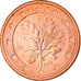 GERMANY - FEDERAL REPUBLIC, Euro Cent, 2002, Hamburg, EF(40-45), Copper Plated