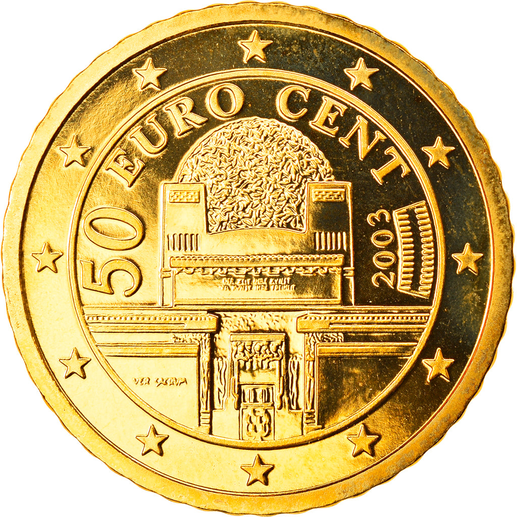 Austria, 50 Euro Cent, 2003, Vienna, MS(65-70), Brass, KM:3087