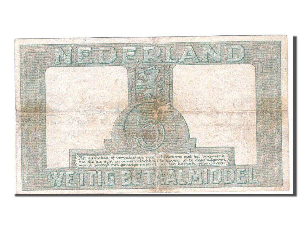 Banknot, Holandia, 5 Gulden, 1944, EF(40-45)