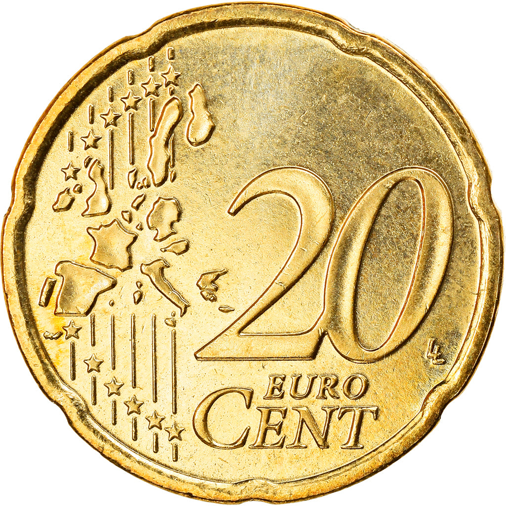 IRELAND REPUBLIC, 20 Euro Cent, 2005, Sandyford, MS(63), Brass, KM:36