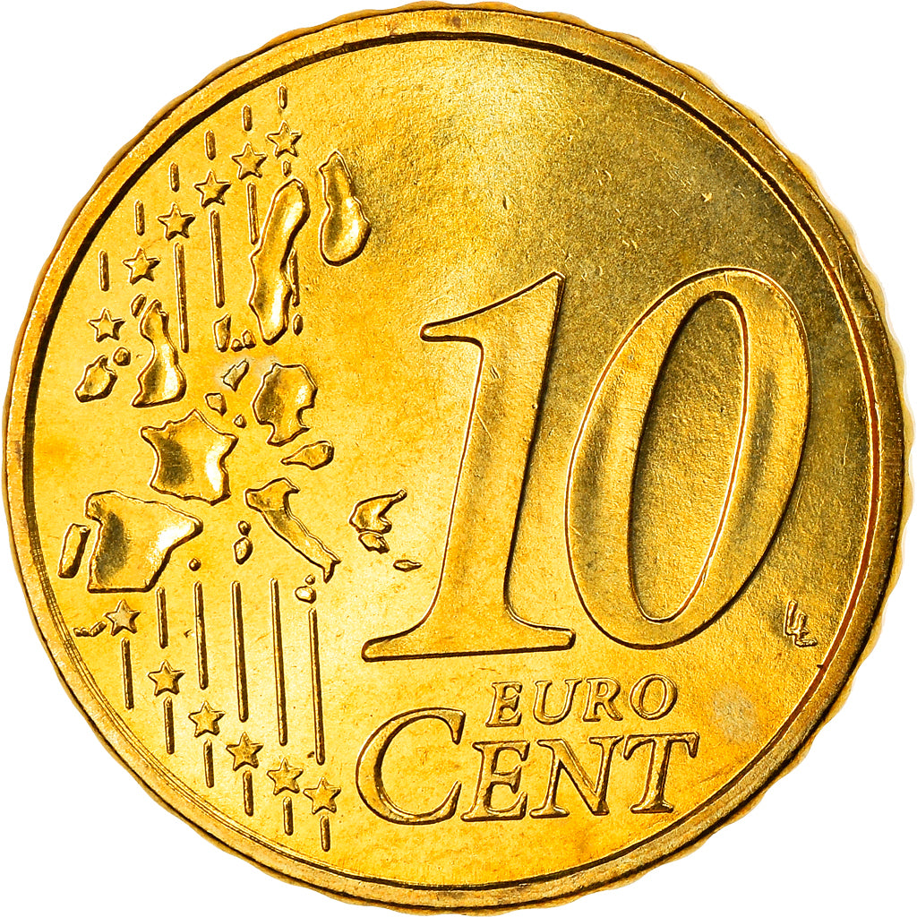 Francja, 10 Euro Cent, 2003, Paris, MS(63), Mosiądz, Gadoury:4a, KM:1285