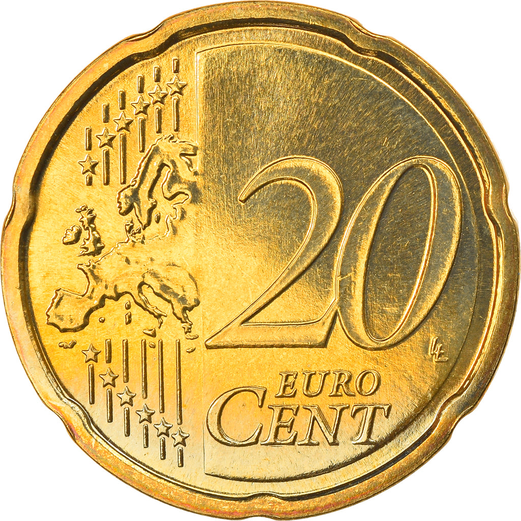 Portugal, 20 Euro Cent, 2008, Lisbon, MS(63), Mosiądz, KM:764