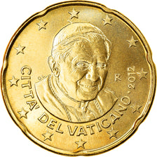 VATICAN CITY, 20 Euro Cent, 2012, Rome, MS(63), Brass, KM:386
