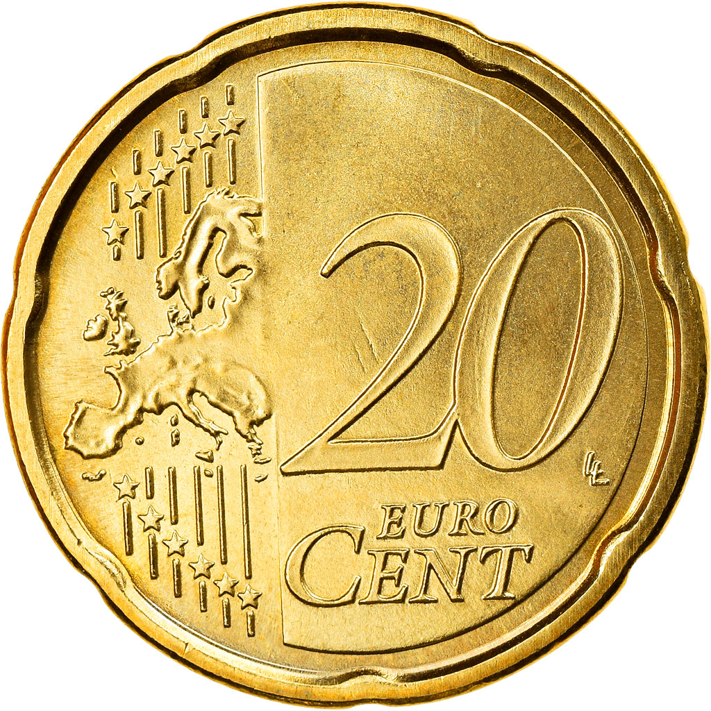 VATICAN CITY, 20 Euro Cent, 2012, Rome, MS(63), Brass, KM:386