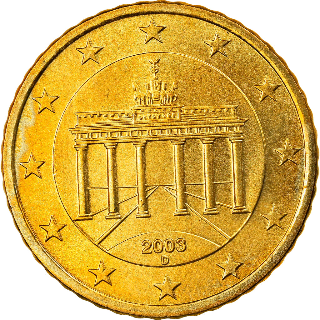 Bundesrepublik Deutschland, 50 Euro Cent, 2003, Munich, UNZ, Messing, KM:212