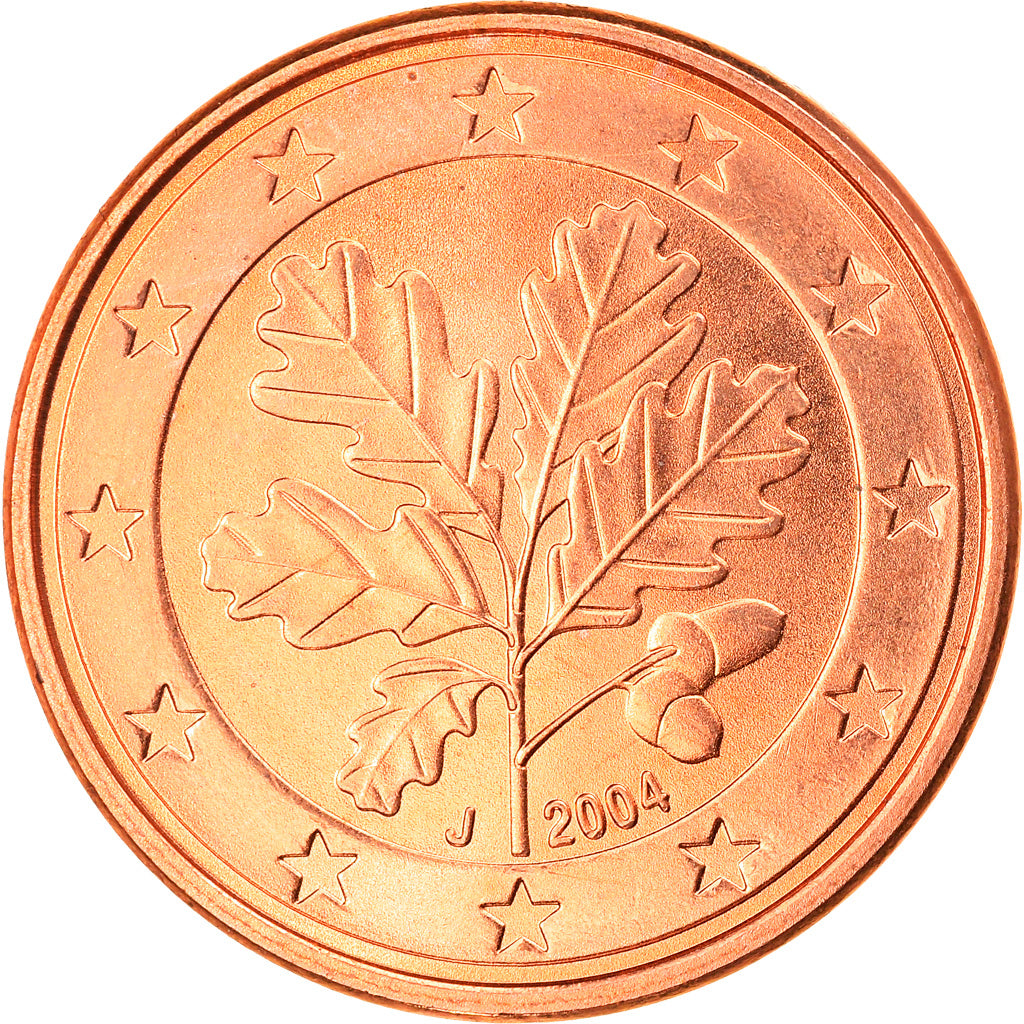 GERMANY - FEDERAL REPUBLIC, 5 Euro Cent, 2004, Hambourg, MS(63), Copper Plated