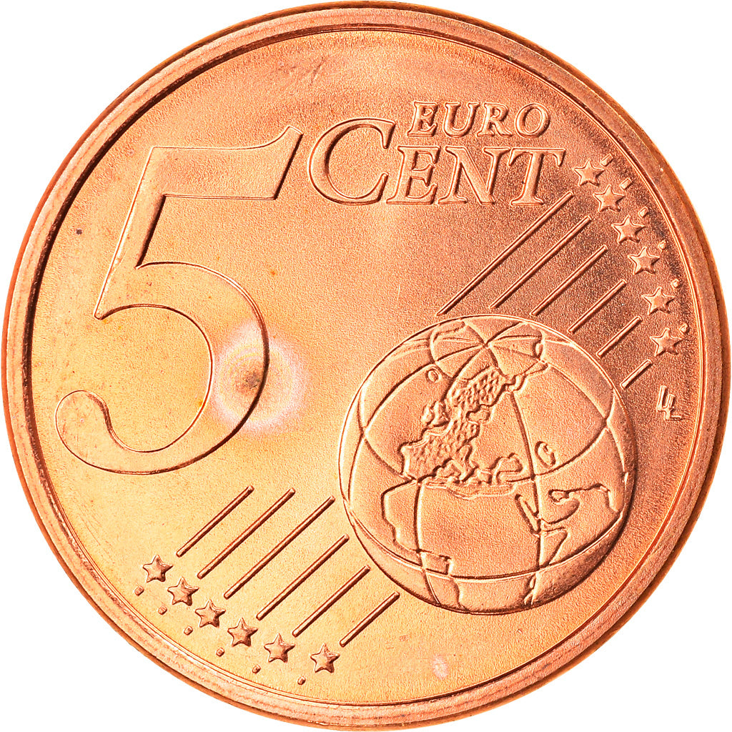 GERMANY - FEDERAL REPUBLIC, 5 Euro Cent, 2004, Hambourg, MS(63), Copper Plated
