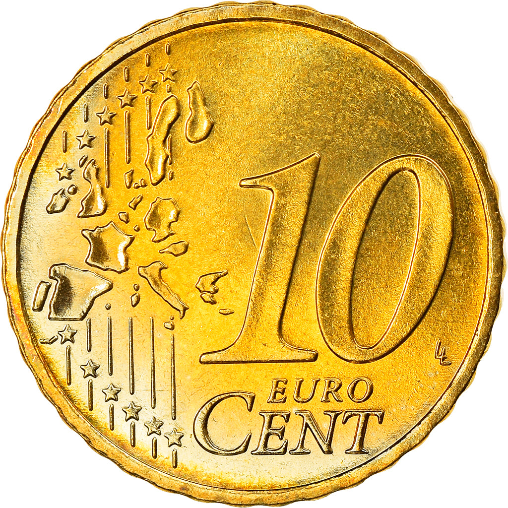 ALEMANIA - REPÚBLICA FEDERAL, 10 Euro Cent, 2005, Karlsruhe, SC, Latón, KM:210