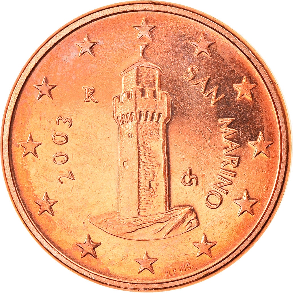 San Marino, Euro Cent, 2003, Rome, MS(65-70), Copper Plated Steel, KM:440