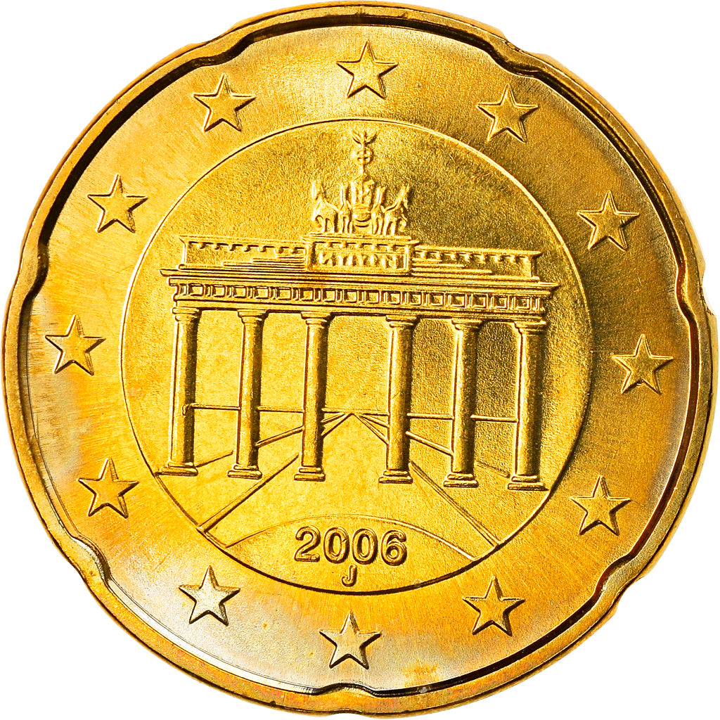 Niemcy - RFN, 20 Euro Cent, 2006, Hambourg, MS(63), Mosiądz, KM:211