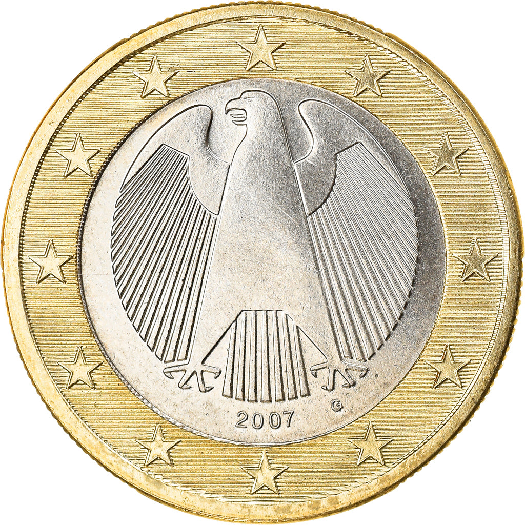GERMANY - FEDERAL REPUBLIC, Euro, 2007, Karlsruhe, MS(63), Bi-Metallic, KM:257