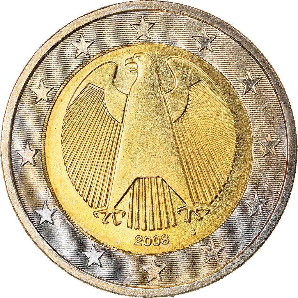 ALEMANHA - REPÚBLICA FEDERAL, 2 Euro, 2008, Hambourg, MS(63), Bimetálico