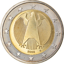 ALEMANHA - REPÚBLICA FEDERAL, 2 Euro, 2008, Karlsruhe, MS(63), Bimetálico