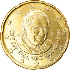 VATICAN CITY, 20 Euro Cent, 2010, Rome, MS(63), Brass, KM:386