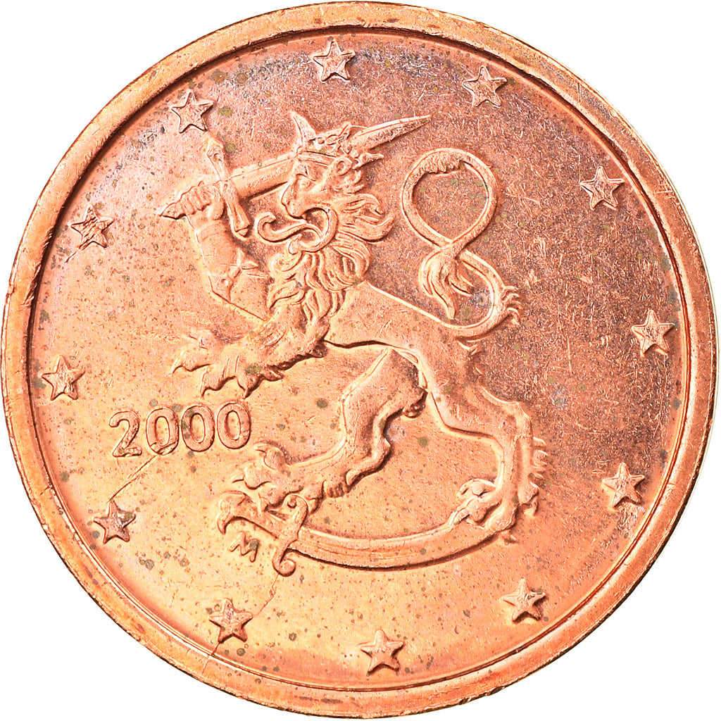 Finlandia, 2 Euro Cent, 2000, Vantaa, MS(63), Miedź platerowana stalą, KM:99